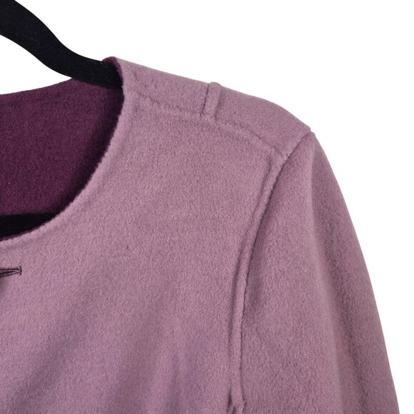 Talbots Coat Womens 10 Purple Wool Blend Peacoat Double Faced Reversible Buttons - Picture 15 of 15